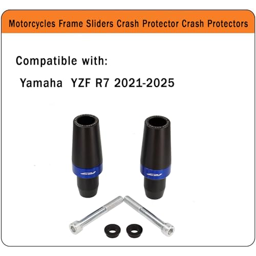 ZIMGLOBAL Frame sliders For Yamaha R7 YZFR7 2021-2025 Motorcycle Accessories Crash Protection pad Bobbins Pad Falling Protector Frame Sliders YZF-R7 (Blue) - Image 3
