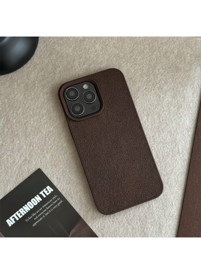 NIBEMINENT Dark Brown Lunar Crater Patterns Protective TPU Case Cover For iPhone 16 Pro - Image 1