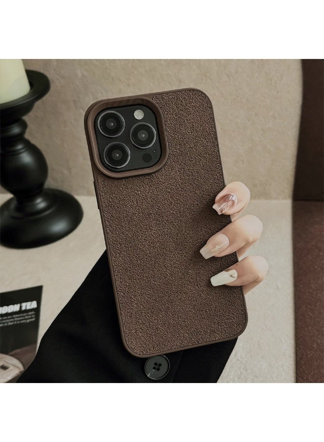 NIBEMINENT Dark Brown Lunar Crater Patterns Protective TPU Case Cover For iPhone 16 Pro - Image 2