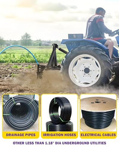 HOWBOW Pipe Layer Attachment Fits Hitch Mounted Ripper Trencher Accessories Flexible Pipe Layer Fits Any 3Point Ripper Hitch Lawn Subsoiler for ATV UTV Tractor Light Duty Max Dia 118 with 2pcs UBolts - Image 3