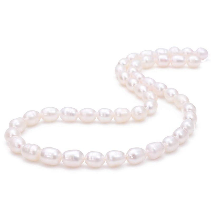 BEADIA Natural Pearl Beads Rice 45mm White Freshwater Cultured Loose Gemstone Beads for DIY Jewelry Making 138Strand