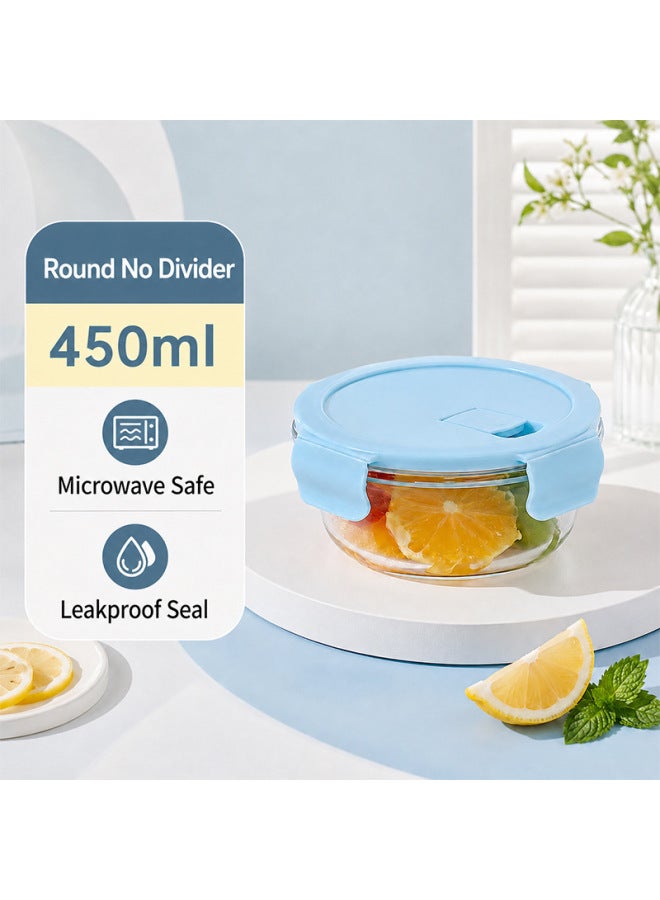 Round Glass Lunch Box Made Of High Borosilicate, Suitable For Both Hot And Cold Use, Keeps Food Fresh, Can Be Heated In A Microwave, Supports Procurement And Dropshipping