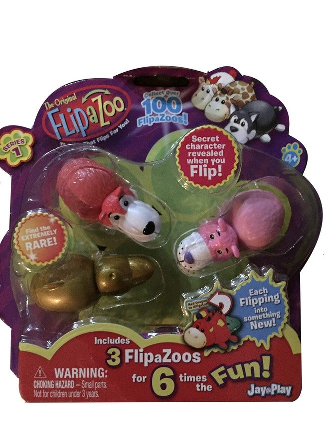 فليبازوو مجموعة FlipaZoo Series 1، عبوة من 3 شخصيات صغيرة (متنوعة)، حجمها التقريبي 2 بوصة × 1 بوصة، متعددة الألوان، صغيرة - Image 1