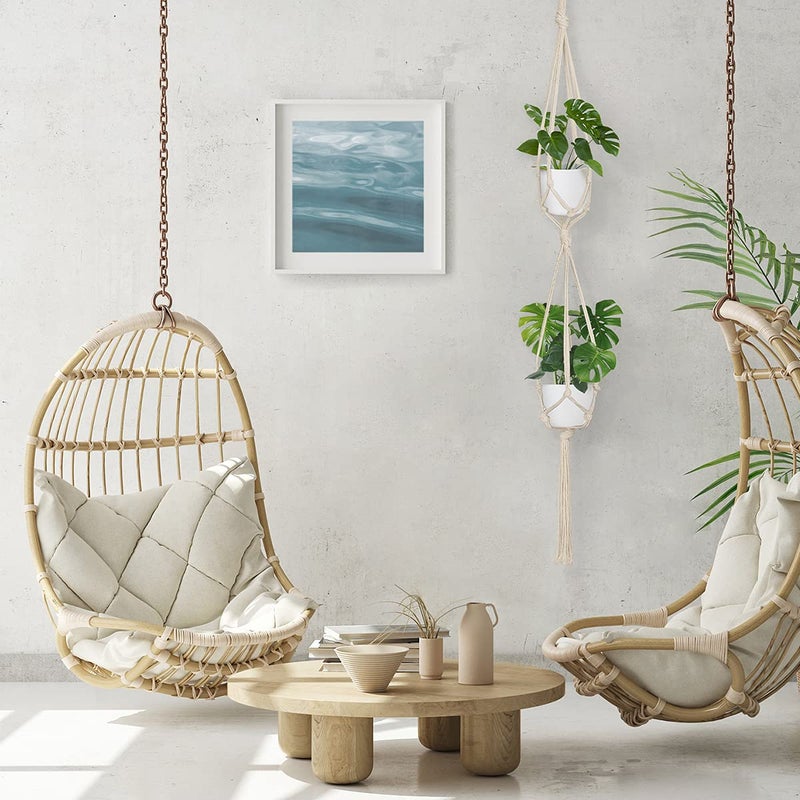 Auckpure 5 Pack Macrame Plant Hangers, Indoor Hanging Plant Holder with S Hooks and Hook Nails, 3 Sizes 34"/40"/54", Handmade Macrame Planter Hanging Baskets for Small Plant Pots, Boho Home Decor (Beige) - Image 5