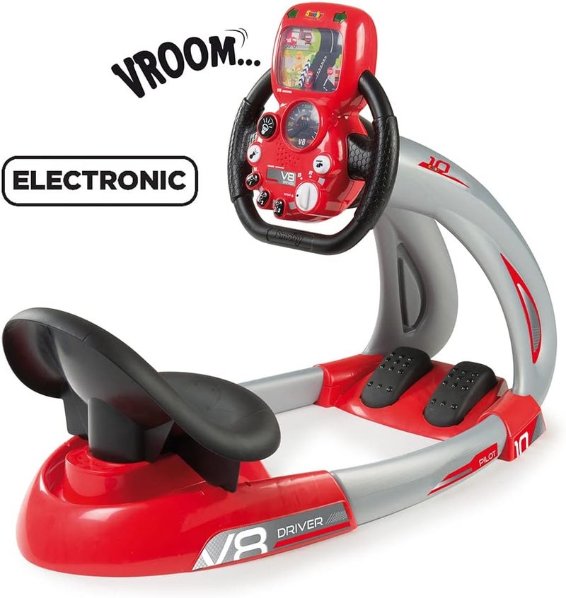Smoby : V8 Driver, Kids Can Play and Develop Real Life Skills, Features Includes Back Lit Screen, Real Sounds and Mechanical Pedals, for Ages 3 and up - Image 2