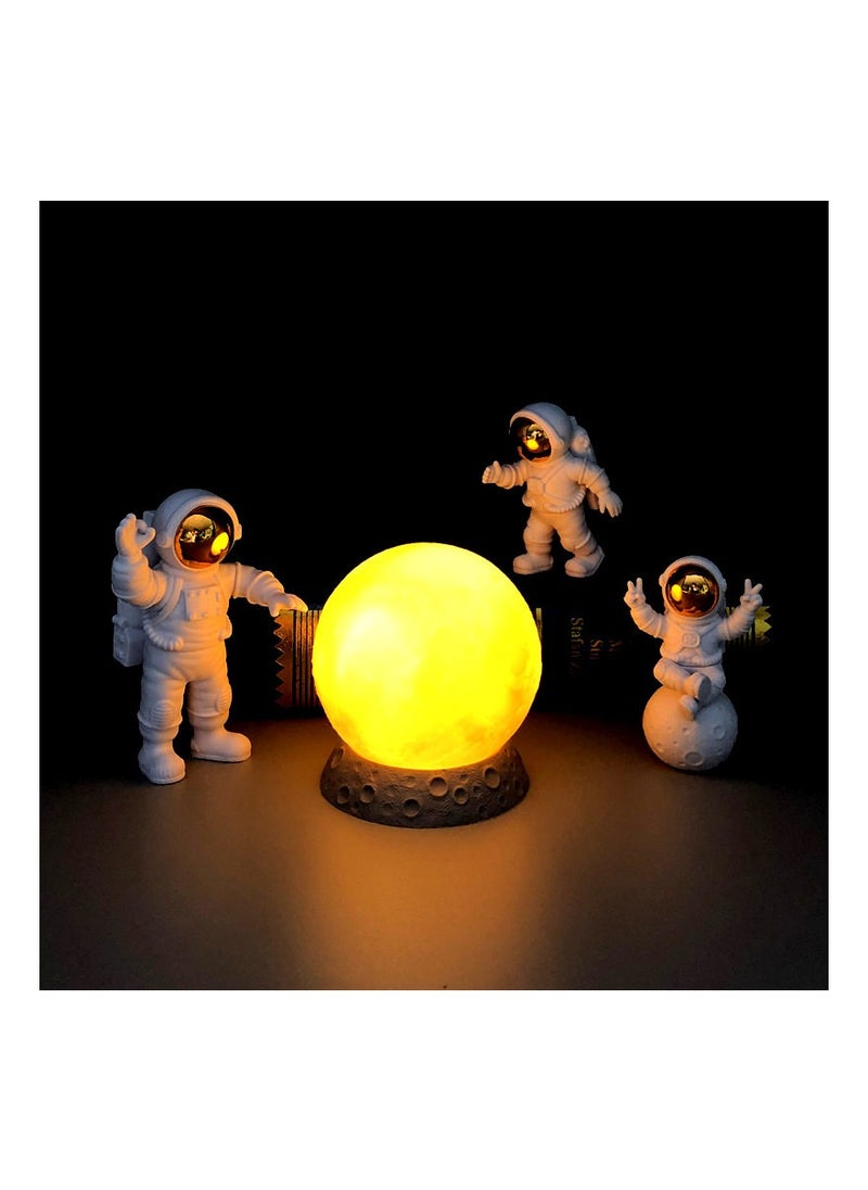 RATSAW Astronaut Ornaments 3Pcs Astronaut Figure Statue Spaceman Statues Model for Cake Decorating Photography Props Space Theme Party Gifts Glod  - Image 2