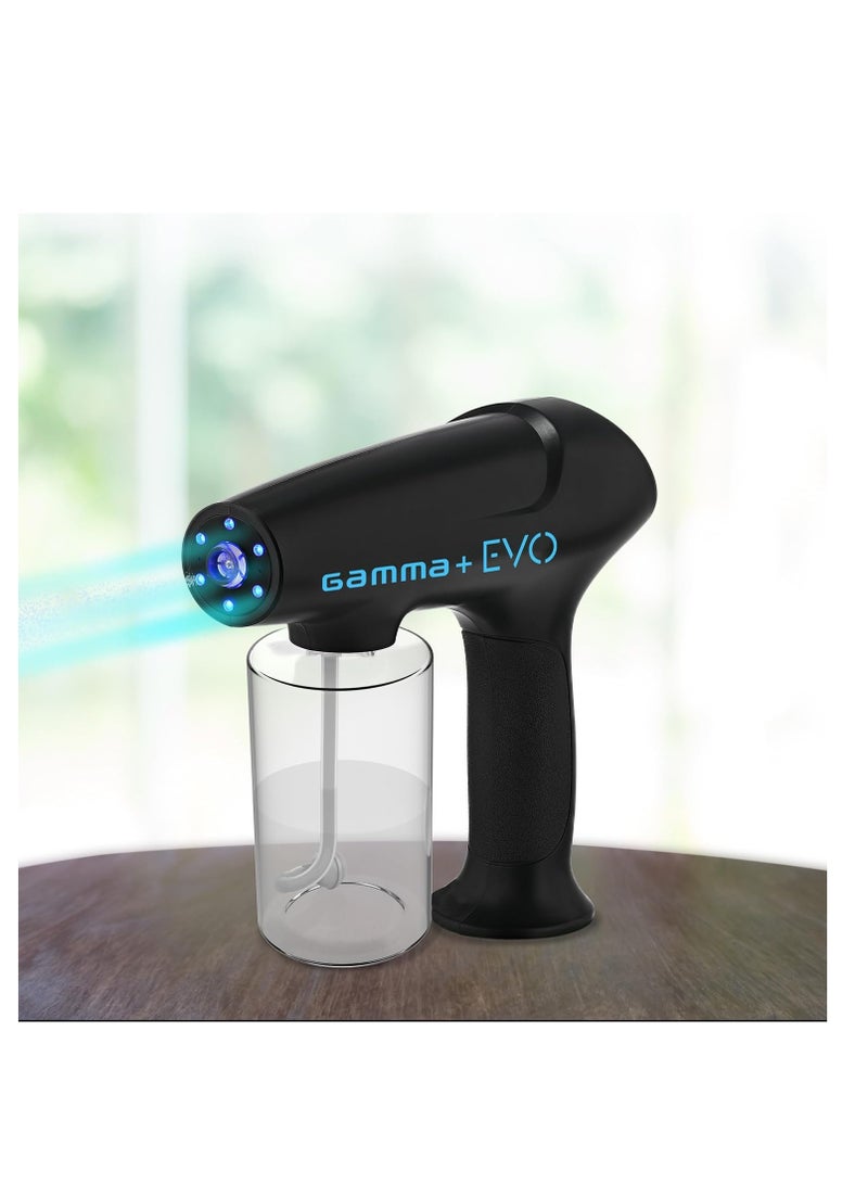 جاما+ بخاخ مياه محمول لاسلكي GAMMA+ Evo Nano Mister، رذاذ مطهر، قابل لإعادة الشحن بمنفذ USB-C لحلاقة الشعر والصالونات والاستخدام المنزلي، أسود - Image 4