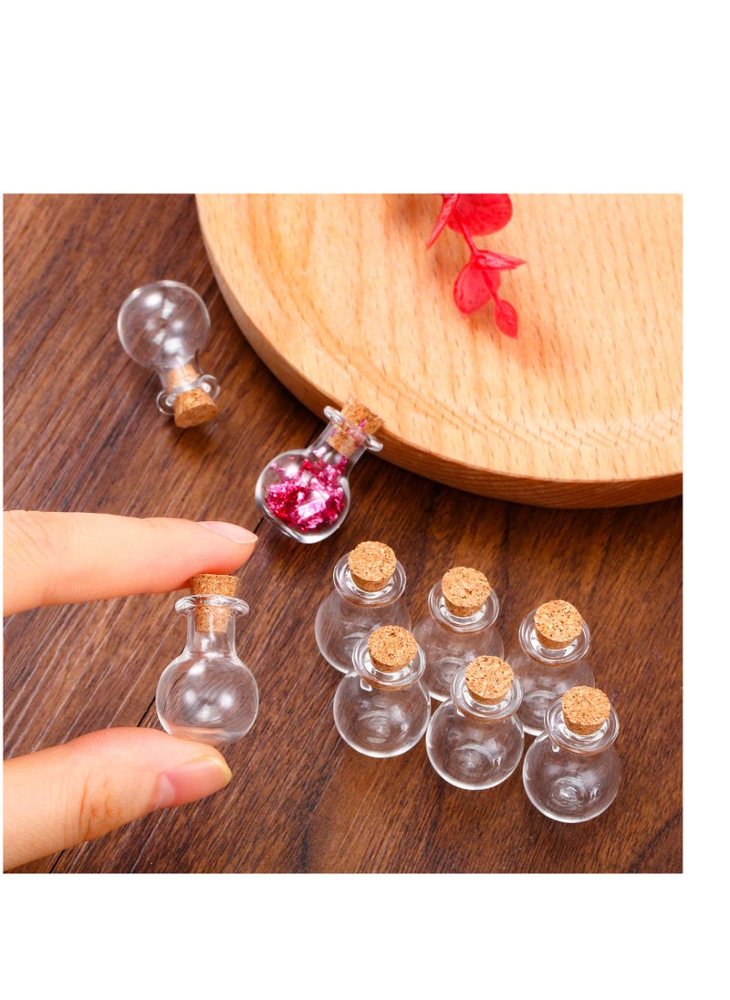 SYOSI Small Mini Glass Bottles Tiny Jars With Cork Stoppers 5 Shapes Tiny Wishing Drifting Bottle for Wedding Party DIY Decoration Bead Containers Arts and Crafts DIY Projects Geometric Shape 50Pcs  - Image 5