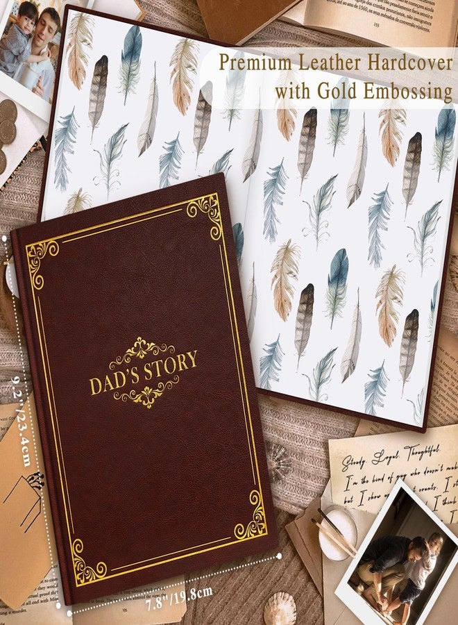 Lanpn Dad Life Story Journal with 300+ Questions, Dads Memory Keepsake Book to Fill Out Leather Father Story Guided Journal to Share Life & Love Gifts for Dad Father's Day Birthday Christmas (Brown) - Image 2