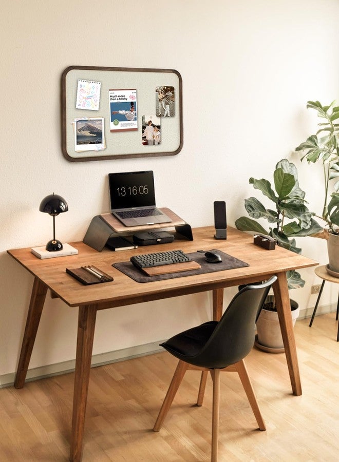 TORASO لوحة إعلانات من الكتان، لوحة دبابيس للجدران، لوحة إعلانات قماشية، لوحة دبابيس كبيرة للديكور المنزلي والمطبخ والمكتب، لوحة فلين بإطار خشبي بني من الكتان مقاس 20 × 30 بوصة (BN-5075) - Image 5