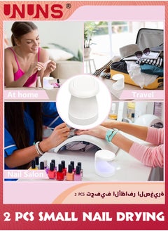 UNUNS 2PCs Mini UV LED Nail Lamp,Portable Silicone Head Dual Light Nail Dryer,Professional USB UV Light,Flatten Nail Accessories Small Nail Drying Light For All Nail Gels,1 Blue And 1 White  - Image 5