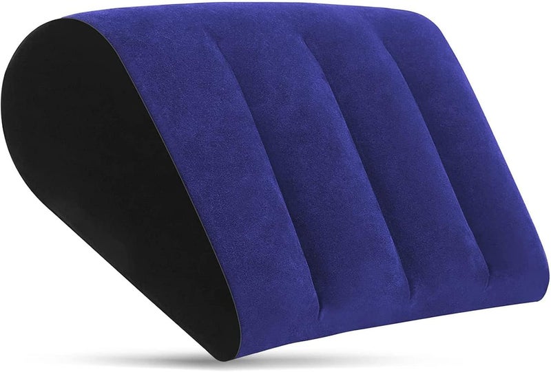 Prosixtoy Inflatable Lumbar Cushion Travel Pillow - Beach Pillow Support Pillow Back Cushion Triangle Pillow Neck Pillow Lumbar Pillow as Wedge Cushion, Yoga Pillow and Camping Pillow (Light Blue) - Image 1
