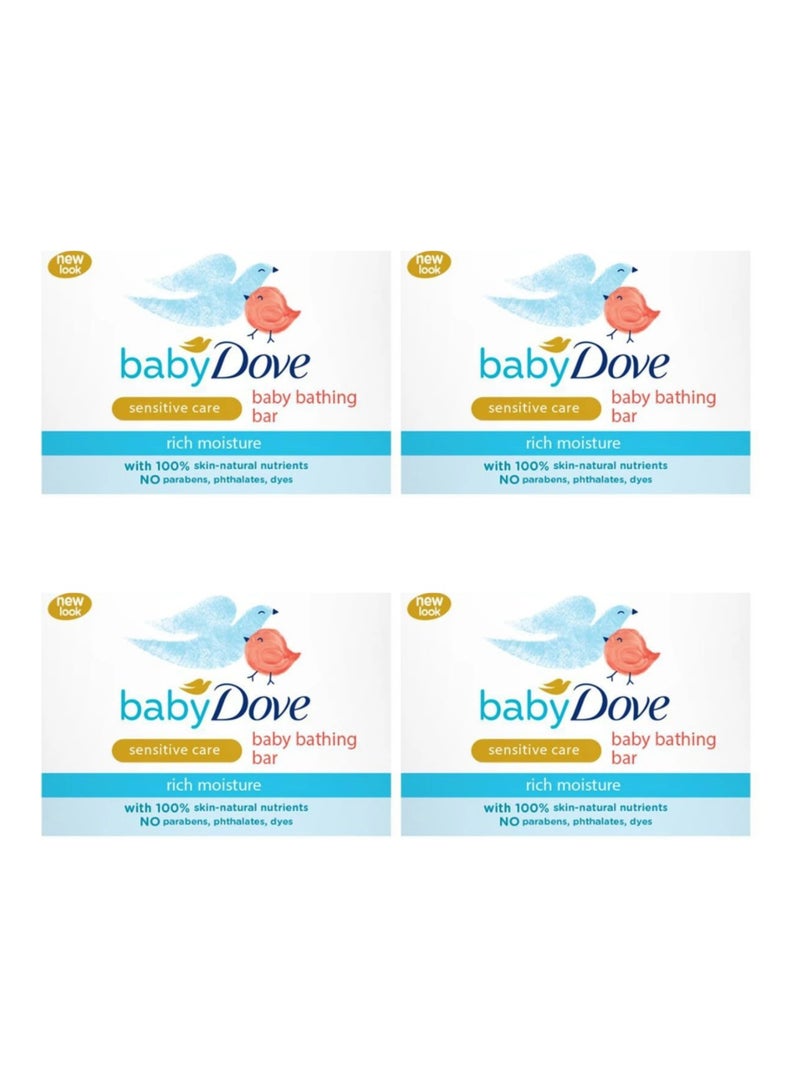 دوف 4 قطع من صابون استحمام الاطفال بيبي دوف للترطيب الغني للعناية الحساسة 90 جرام - Image 1