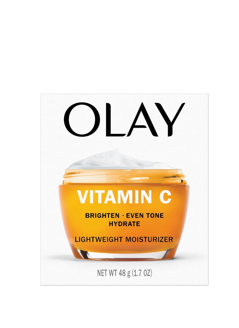 Olay - Olay Vitamin C Lightweight Face Moisturizer - Brighten - Even Tone - Hydrate - Lightweight Anti-Aging Cream for Dark Spots and Dry Skin, 1.7 oz - Image 1