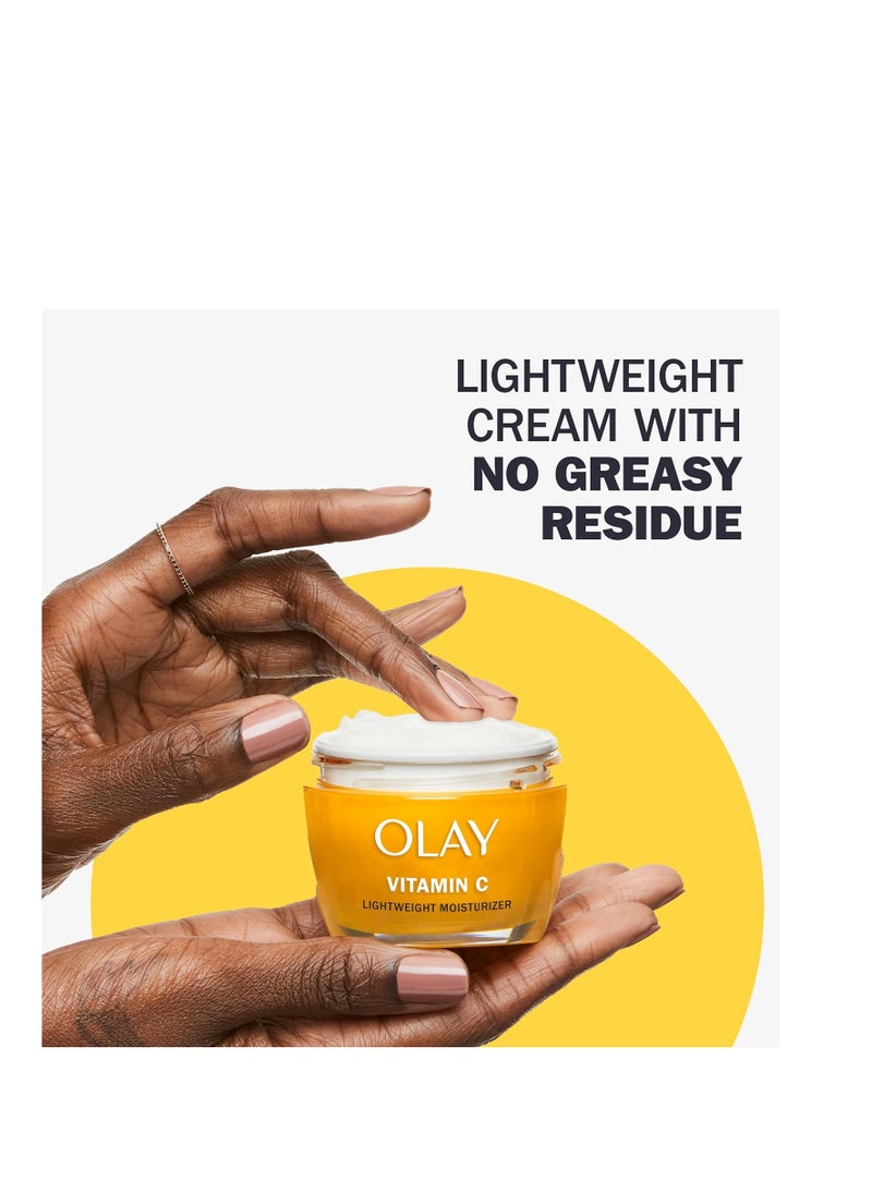 Olay - Olay Vitamin C Lightweight Face Moisturizer - Brighten - Even Tone - Hydrate - Lightweight Anti-Aging Cream for Dark Spots and Dry Skin, 1.7 oz - Image 1