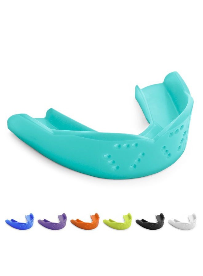 SISU 3D 2.0mm Sports Mouth Guard for Football, Hockey, Lacrosse, Basketball, Custom Fit for Youth/Adults, Awesome Aqua - Image 1