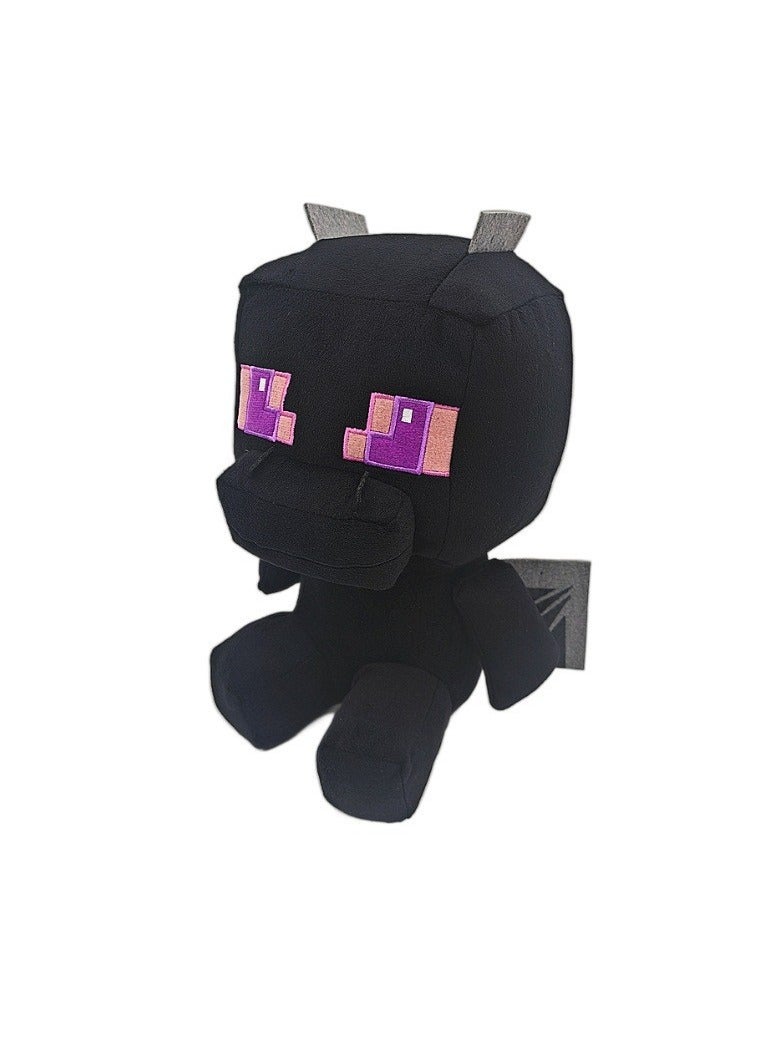 27cm Sitting Flying Dragon Minecraft Plush Toy Stuffed Black Doll Cute Kids Gift