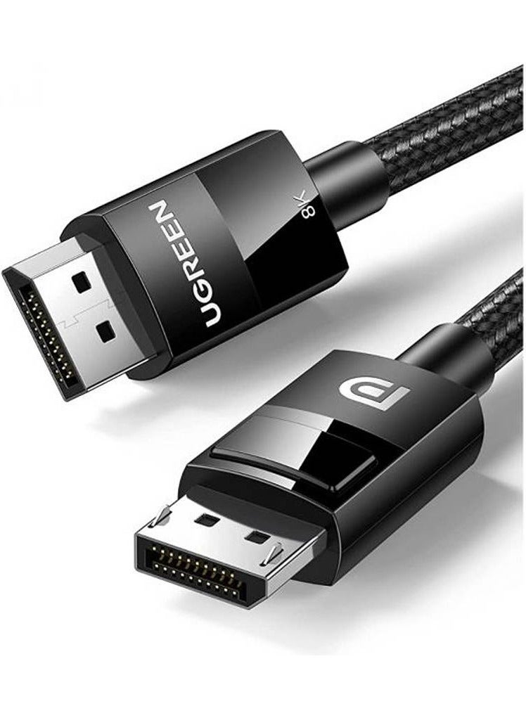 اتش دي ام اي Ugreen DP 1.4 Male to Male Cable, 8K 60hz 4K 144Hz 2K 165Hz, 32.4Gbps Data Transfer, Tin-Plated Oxygen-Free Copper, HD DisplayPort Data Cable, 5m Braided Cable, Black | 80394 - Image 1