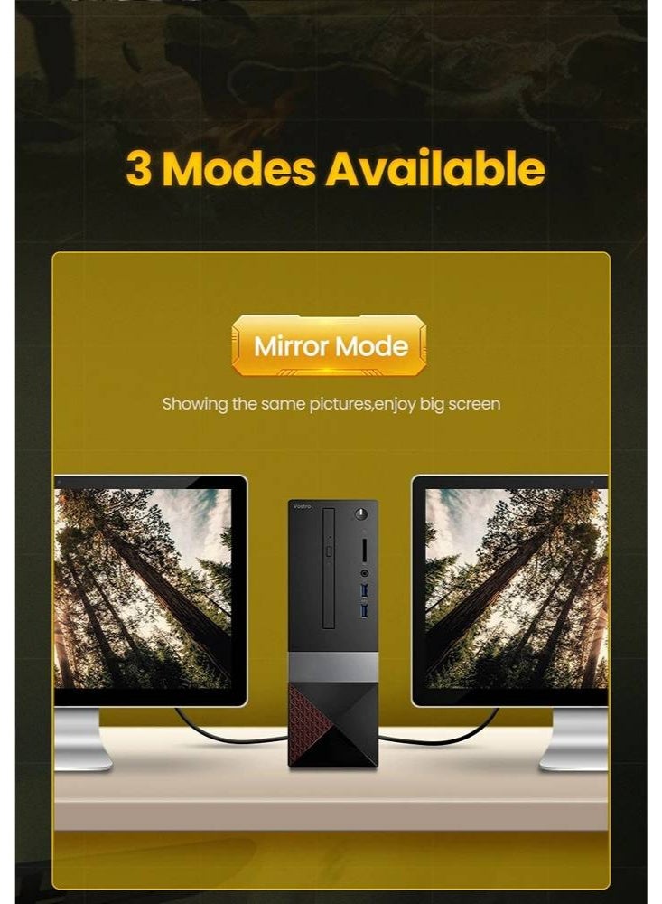 اتش دي ام اي Ugreen DP 1.4 Male to Male Cable, 8K 60hz 4K 144Hz 2K 165Hz, 32.4Gbps Data Transfer, Tin-Plated Oxygen-Free Copper, HD DisplayPort Data Cable, 5m Braided Cable, Black | 80394 - Image 4