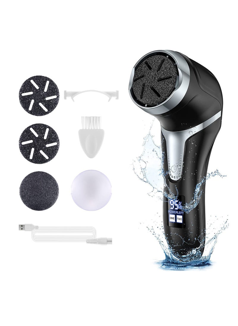 SYOSI Foot Callus Remover Rechargeable Electric Foot File with Ergonomic design and Waterproof for Dry Hard Dead Skin and Cracked Heels Professional Pedicure Tool with 3 Grinding Heads and 2 Speeds  - Image 1