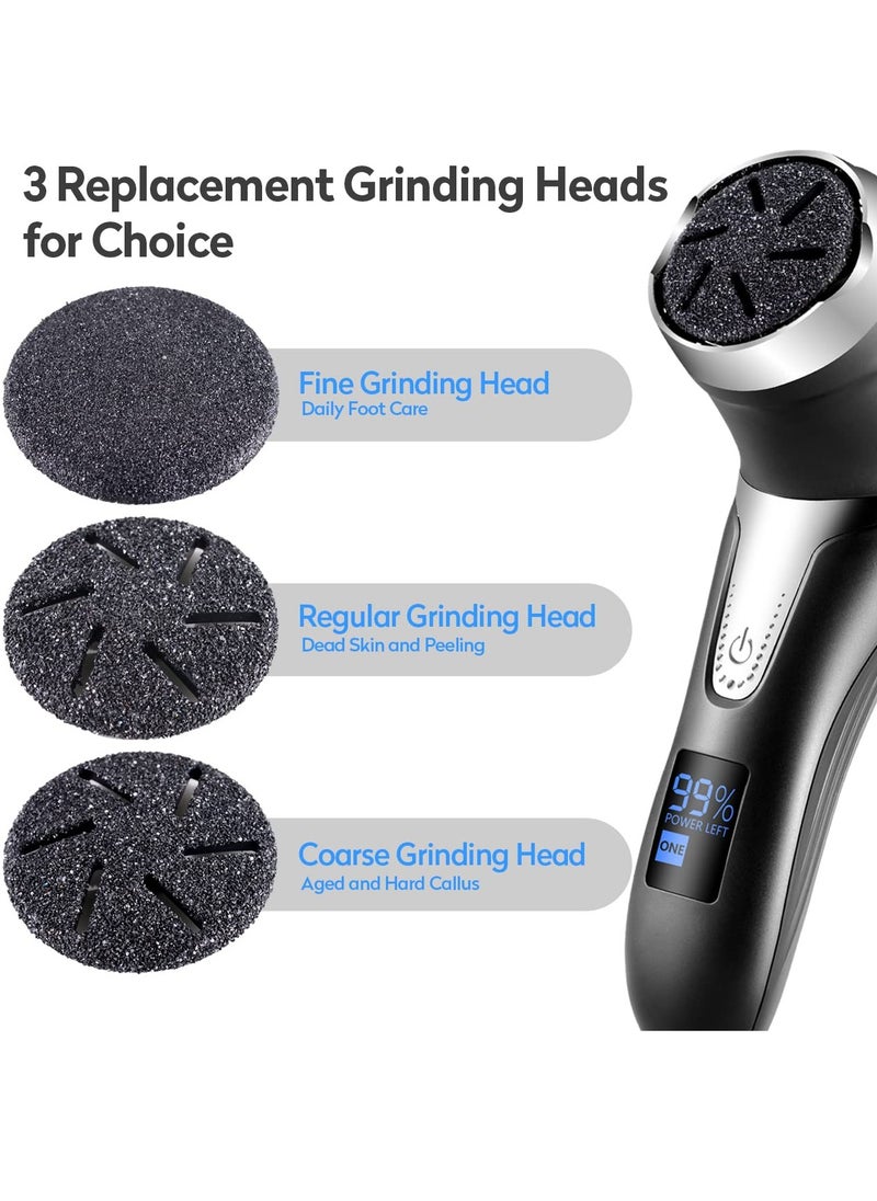 SYOSI Foot Callus Remover Rechargeable Electric Foot File with Ergonomic design and Waterproof for Dry Hard Dead Skin and Cracked Heels Professional Pedicure Tool with 3 Grinding Heads and 2 Speeds  - Image 4