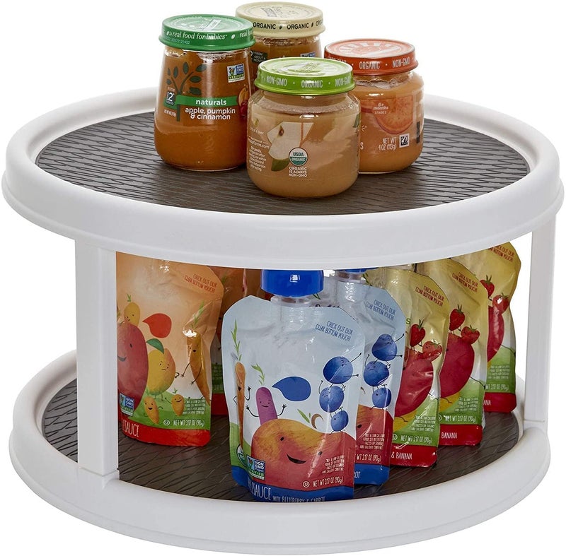 TARTAMYA TARTAMYA 2-Layer 360° Rotating Organizer Tray Multi- Function Rotating Tray/Kitchen Organizer/Cosmetics Organize (White) 2024.  - Image 2