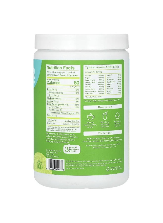 Further Food Further Food, Grass-Fed Collagen Peptides + Cordyceps Mushroom, Matcha, 10.62 oz (301 g)  - Image 2