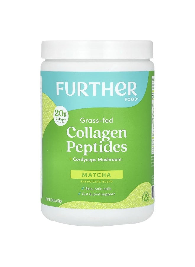 Further Food Further Food, Grass-Fed Collagen Peptides + Cordyceps Mushroom, Matcha, 10.62 oz (301 g)  - Image 1