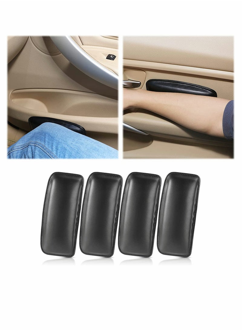 SYOSI Car Knee Pad Leg Pad Car Center Console Knee Leg Elbow Cushion Pad Automotive Knee Cushion Leather Knee Cushion Universal Car Soft Leather Knee Pad Leg Pad (4 Black)  - Image 1