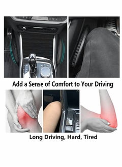 SYOSI Car Knee Pad Leg Pad Car Center Console Knee Leg Elbow Cushion Pad Automotive Knee Cushion Leather Knee Cushion Universal Car Soft Leather Knee Pad Leg Pad (4 Black)  - Image 5