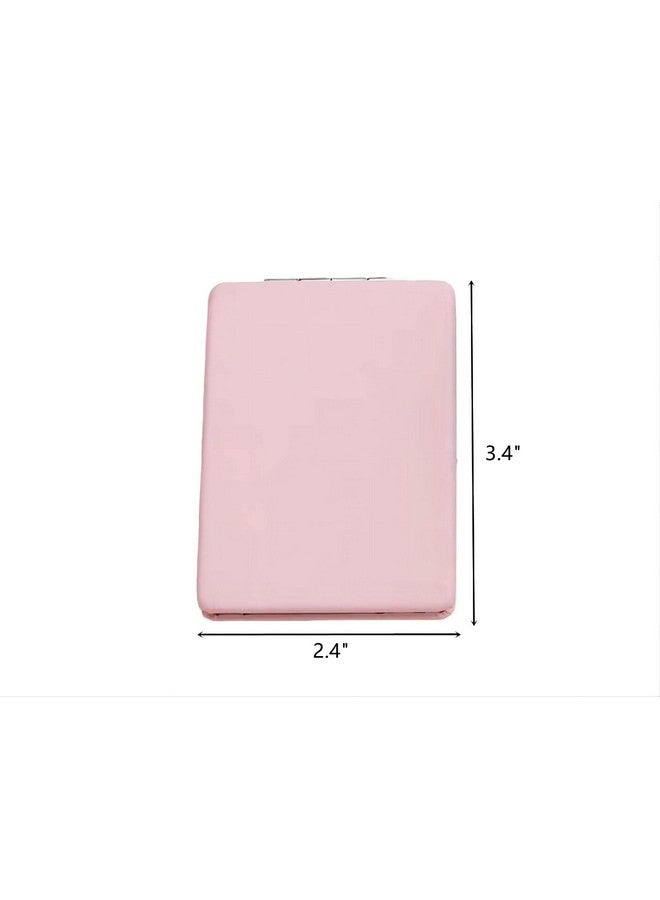 BIMIGET Compact Mirror For Men Women And Girls Pink Travel Makeup Mirrors For Handbag And Pocket Portable Doublesided Mirror With Distortion Free (Pink) - Image 2