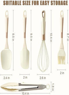 KASTWAVE 5 Pcs Silicone Kitchen Cooking Utensils Set, Non-Stick Cooking Utensils Set Dishwasher Safe, 446°F Heat Resistant Spatula Set with Whisk, Spatula, Tongs, Spoon and Pastry Basting Brush  - Image 5