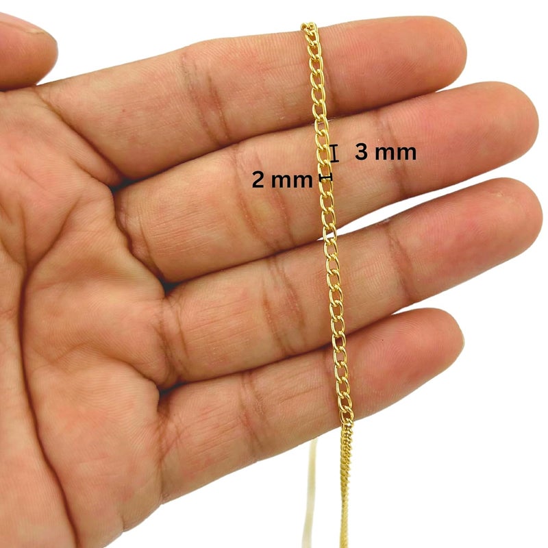Tdas Chain for Jewellery Making Craft and DIY Purpose Necklace Extenders, Chain Extenders for Necklaces Stainless Steel Gold Silver Bracelet Anklet Extension Chains (Golden - 40 feet) - Image 2