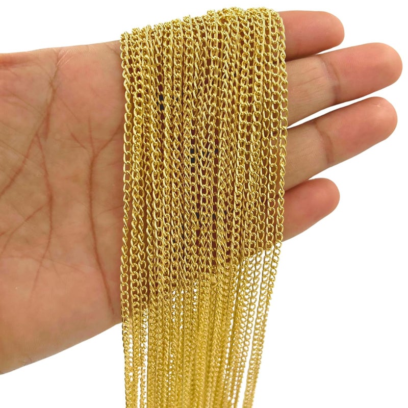 Tdas Chain for Jewellery Making Craft and DIY Purpose Necklace Extenders, Chain Extenders for Necklaces Stainless Steel Gold Silver Bracelet Anklet Extension Chains (Golden - 40 feet) - Image 3