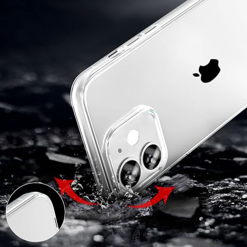 TENOC Phone Case Compatible with iPhone 12 & iPhone 12 Pro, Clear Case Shockproof Protective Bumper Slim Cover for 6.1 Inch - Image 4