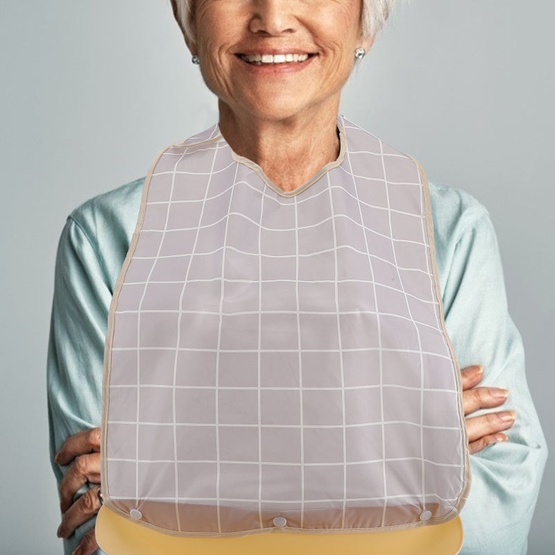 👕 مئزر تناول الطعام قابل لإعادة الاستخدام مقاوم للماء لكبار السن تصميم قابل للتعديل - Image 5
