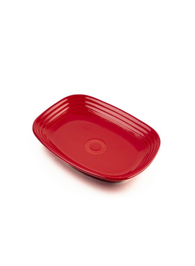 Fiesta® Rectangular Platter, (11.75") – Durable Ceramic, Lead-Safe, Dishwasher/Microwave/Oven Safe – Made in USA Dinnerware - Scarlet - Image 1