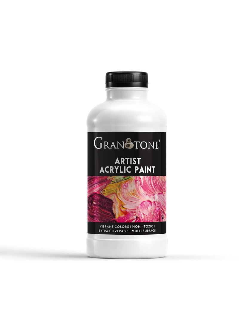 Granotone - GRANOTONE Acrylic Colour Art and Craft Paint, DIY Paint, Rich Pigment, Non-Craking Paint for Canvas, Wood, Leather, Earthenware, Metal 500 ml (WHITE) - Image 1