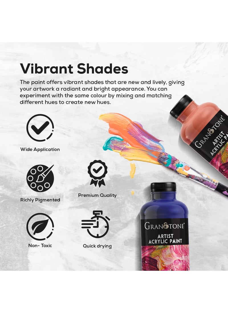 Granotone - GRANOTONE Acrylic Colour Art and Craft Paint, DIY Paint, Rich Pigment, Non-Craking Paint for Canvas, Wood, Leather, Earthenware, Metal 500 ml (WHITE) - Image 1