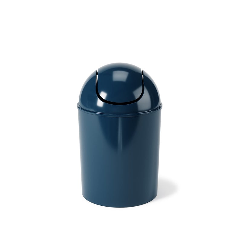 Umbra 1.25 Gallon Mini Waste Can with Removable Swing-Top Lid - Small Garbage Bin for Kitchen, Bathroom, Bedroom, Office - Compact Trash Can Fit Under Tables & Counters - Dark Blue - Image 5