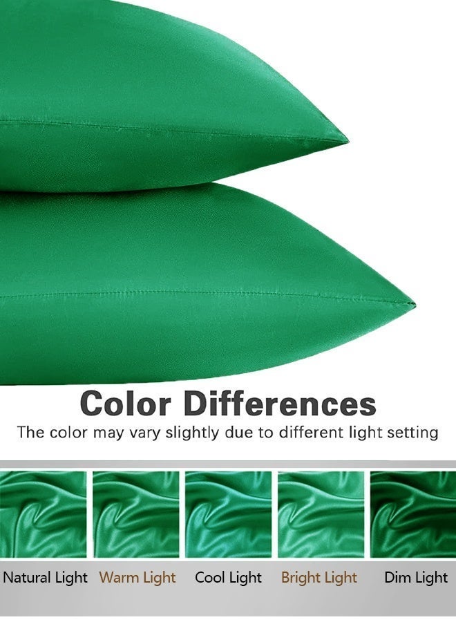 2PCS Satin Pillowcase for Hair and Skin-Soft  Silky Pillow Covers for Sleeping-Satin Pillow Covers with Envelope Closure - Image 4