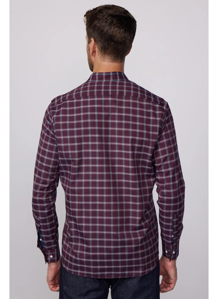 Tudors Classic Fit Plaid Buttoned Collar Men's Shirt