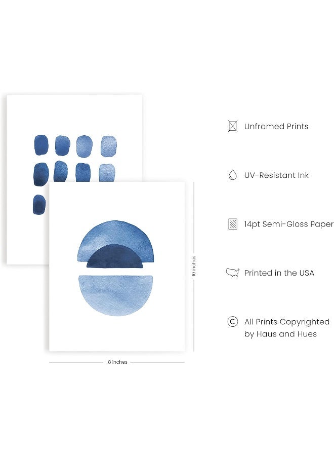 Home Trove Abstract Blue Wall Art Prints Set Of 4 Abstract Art Blue Wall Decor For Living Room | Watercolor Prints Navy Blue Wall Art | Unframed (8 X 10) - Image 2