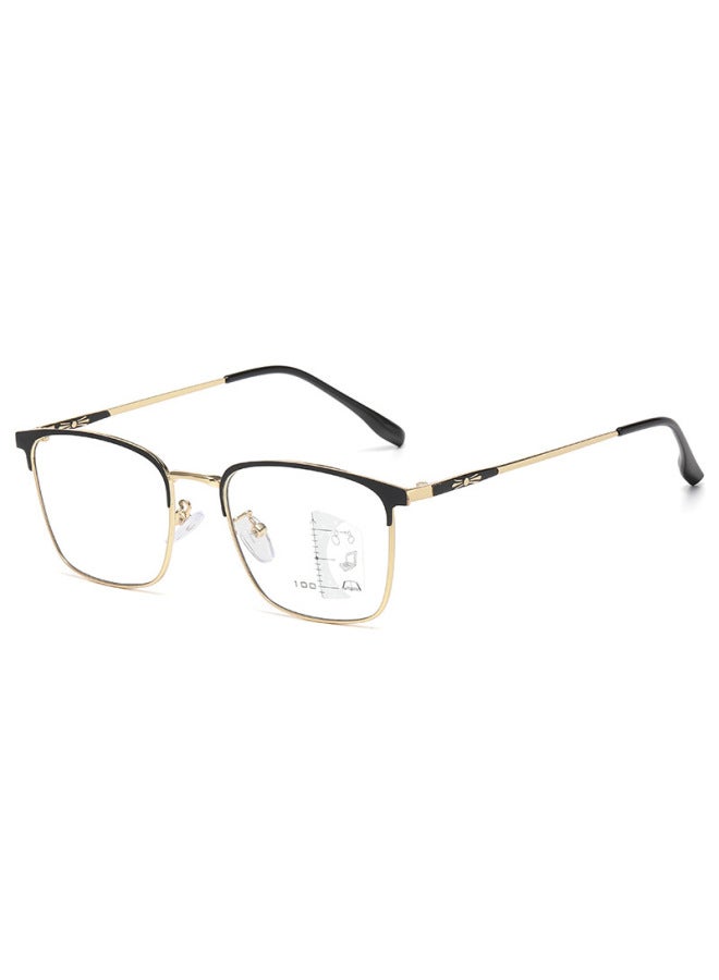 نيو نظارات جديدة عصرية لحماية من الضوء الأزرق، متغيرة اللون بأسلوب ريترو للرجال والنساء، مظهر طبيعي، نظارات أعمال باللونين الأسود والذهبي، نظارات فاخرة بدون وصفة طبية - Image 1