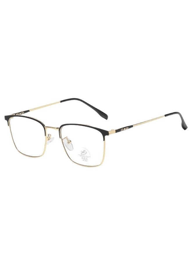 نيو نظارات جديدة عصرية لحماية من الضوء الأزرق، متغيرة اللون بأسلوب ريترو للرجال والنساء، مظهر طبيعي، نظارات أعمال باللونين الأسود والذهبي، نظارات فاخرة بدون وصفة طبية - Image 5