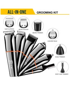 Arabest Beard Trimmer, Hair Clippers for Men, Body Mustache Nose Hair Groomer, Cordless Precision Hair Trimmer 6 in 1 Grooming Kit Waterproof USB Rechargeable and LED Display  - Image 2