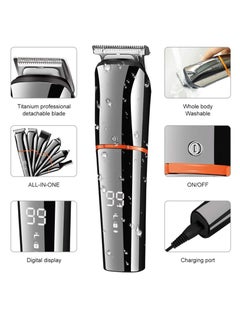 Arabest Beard Trimmer, Hair Clippers for Men, Body Mustache Nose Hair Groomer, Cordless Precision Hair Trimmer 6 in 1 Grooming Kit Waterproof USB Rechargeable and LED Display  - Image 3