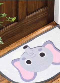 Status Contract Status Contract Semi Circle/D-Shape Elephant Entrance Floor Door Mats Home Decor Non-Slip Carpet for Bathroom, Bedroom, Balcony, Living Room Washable Dirt Trapper (38 x 58 Cms)  - Image 1