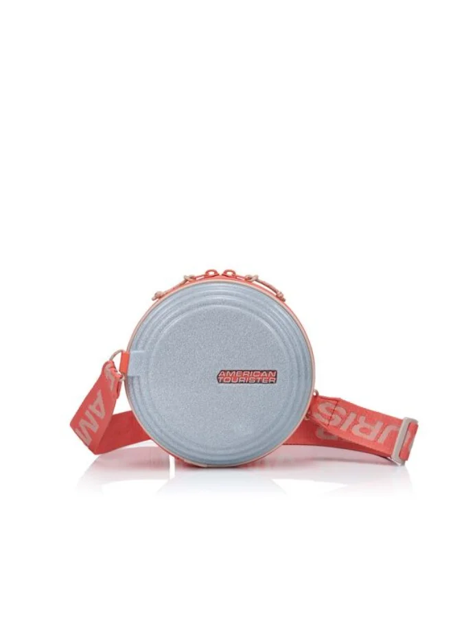 AMERICAN TOURISTER American Tourister Rollio U Mini Crossbody Bag - Silver/Glitter/Salmon - 3 Years Global Warranty