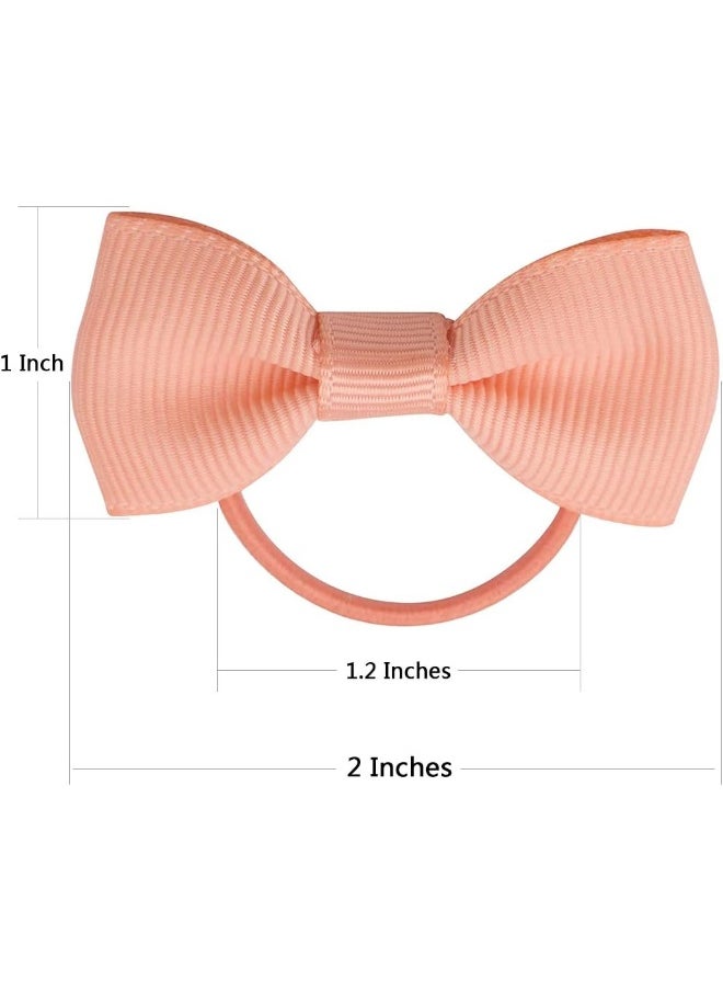 Ronger2000 Baby Hair Ties with Bows for Toddler - 2 Inch Elastic Ponytail Holders Small Hair Ties For Baby Girls Infants Hair Accessories 40 Pieces  - Image 4
